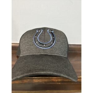 Indianapolis Colts Black New Era 9Forty Adjustable Hook and Loop Cap Hat Logo